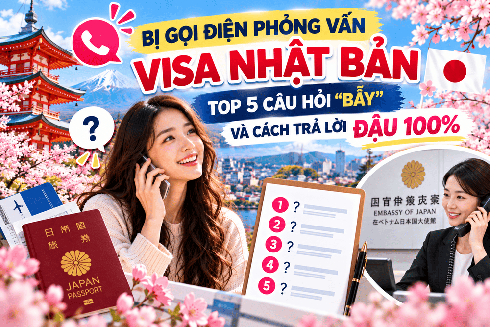 Bị gọi điện phỏng vấn visa Nhật Bản? Tìm hiểu 5 câu hỏi thường gặp khi xác minh hồ sơ visa và cách trả lời rõ ràng, trung thực.